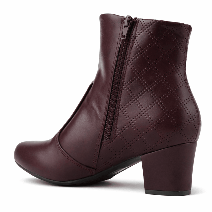 Botin Burdeo Mujer Casual Chalada Flexib Botines Taco Chalada