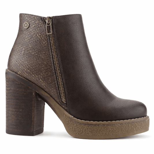 Botin Café Mujer Casual Chalada Ella Botines Taco Chalada