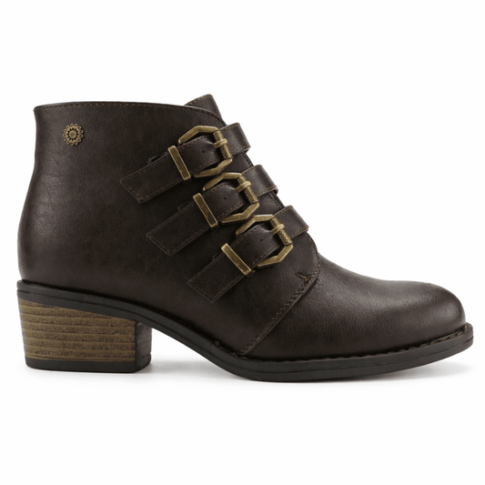 Botin Café Mujer Casual Chalada Faca Botines Taco Chalada