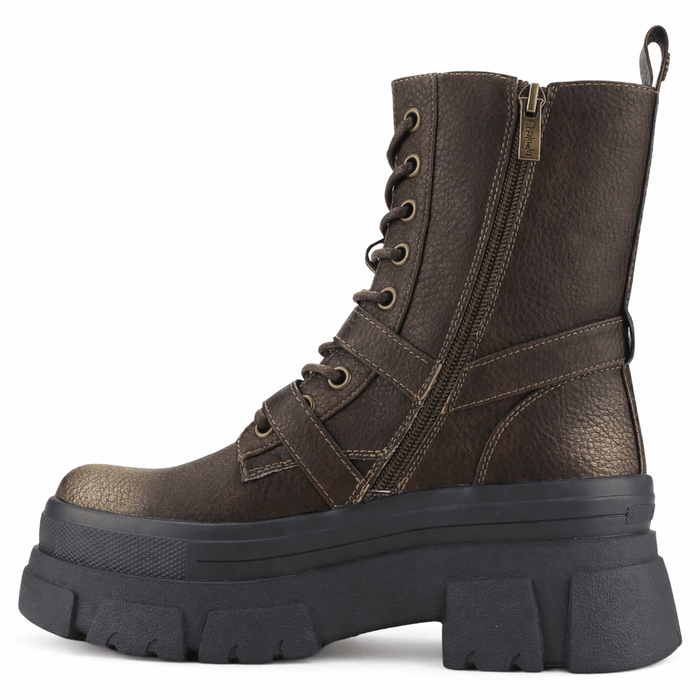 Botin Café Mujer Casual Chalada Fley Botines Taco Chalada