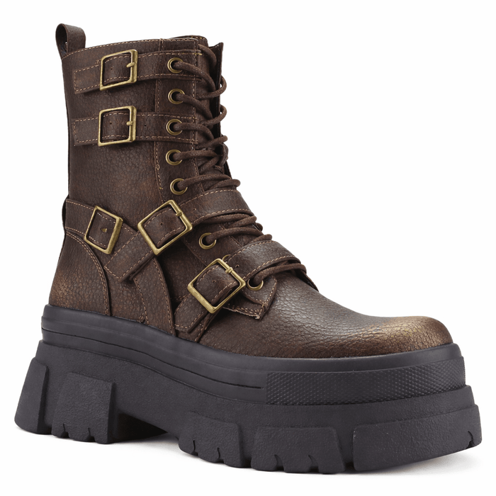 Botin Café Mujer Casual Chalada Fley Botines Taco Chalada