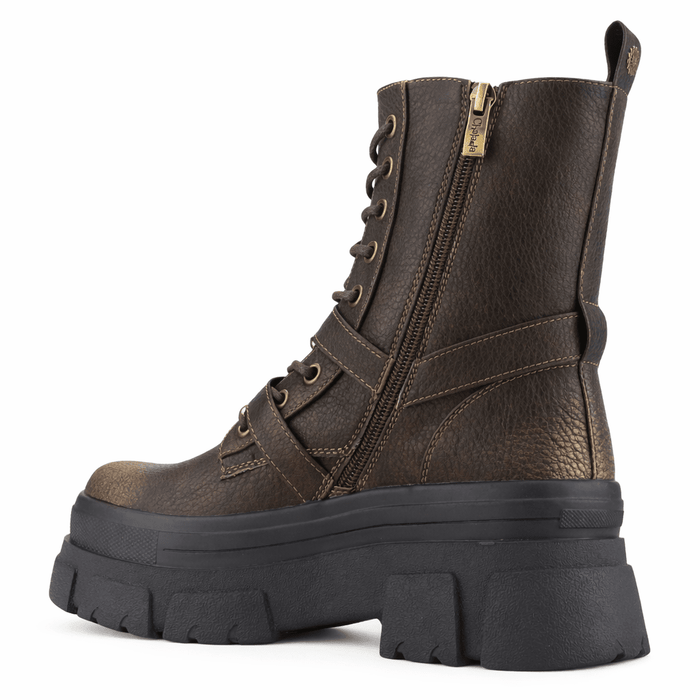 Botin Café Mujer Casual Chalada Fley Botines Taco Chalada