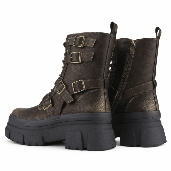 Botin Café Mujer Casual Chalada Fley Botines Taco Chalada