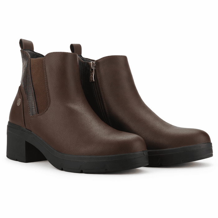 Botin Café Mujer Casual Chalada Madena Botines Taco Chalada