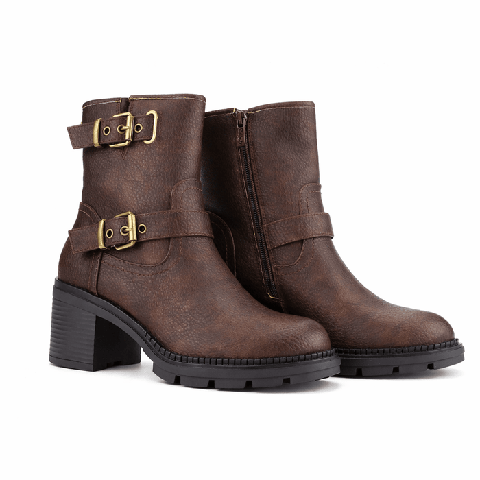 Botin Café Mujer Casual Chalada Treni Botines Taco Chalada