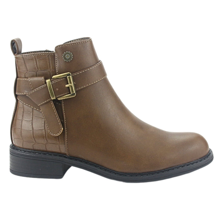 Botin Chalada Mujer Traffa-51 Taupe Casual Botines Taco Chalada