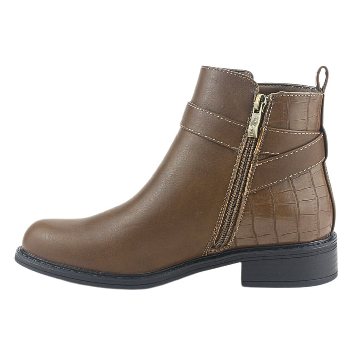 Botin Chalada Mujer Traffa-51 Taupe Casual Botines Taco Chalada