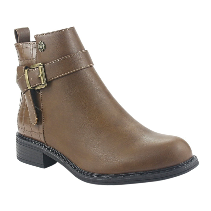 Botin Chalada Mujer Traffa-51 Taupe Casual Botines Taco Chalada