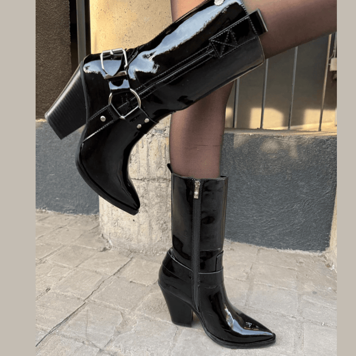 Botin Negro Mujer Casual Chalada Arizona Botines Taco Chalada