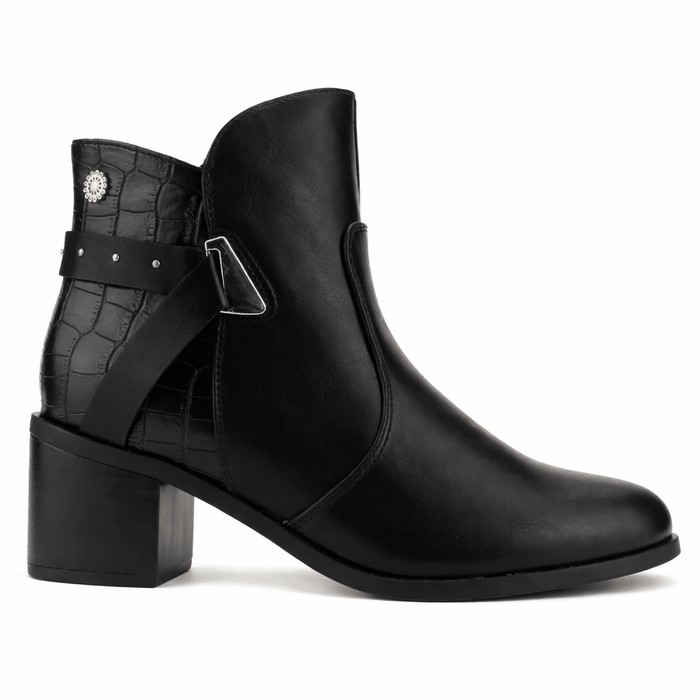 Botin Negro Mujer Casual Chalada Diva Botines Taco Chalada