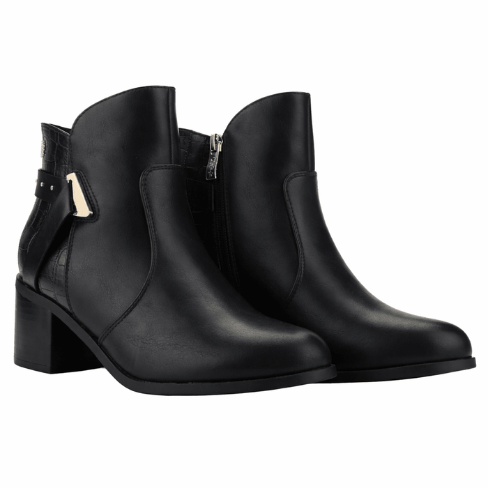 Botin Negro Mujer Casual Chalada Diva Botines Taco Chalada