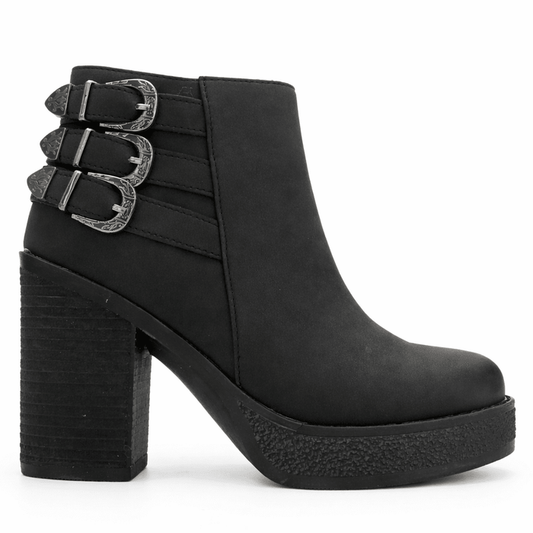 Botin Negro Mujer Casual Chalada Ella Botines Taco Chalada