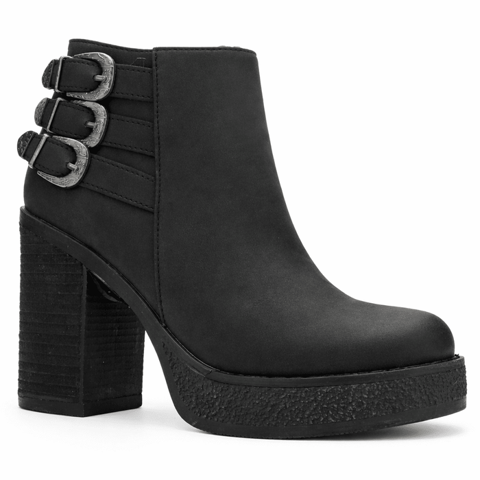 Botin Negro Mujer Casual Chalada Ella Botines Taco Chalada