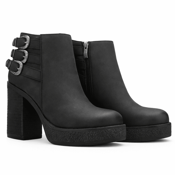 Botin Negro Mujer Casual Chalada Ella Botines Taco Chalada
