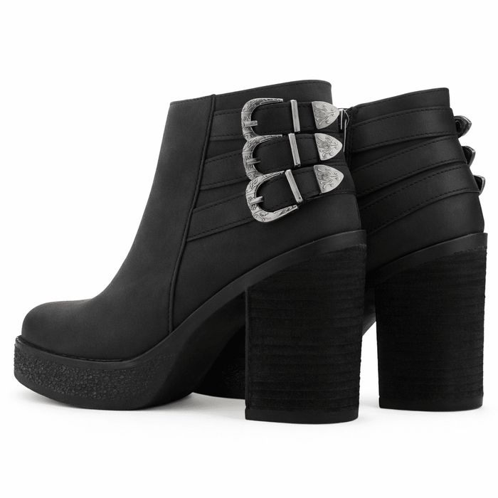 Botin Negro Mujer Casual Chalada Ella Botines Taco Chalada