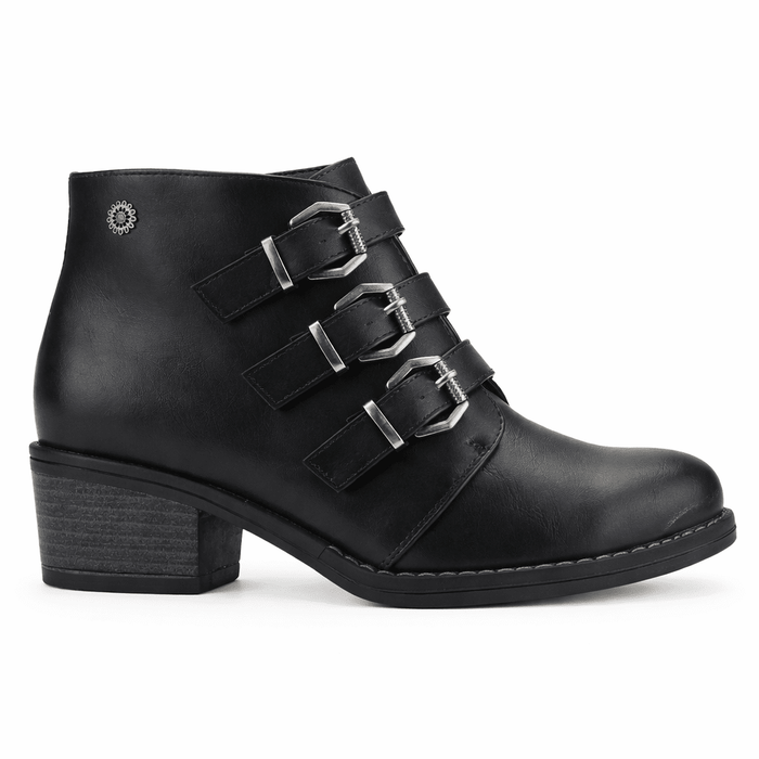 Botin Negro Mujer Casual Chalada Faca Botines Taco Chalada