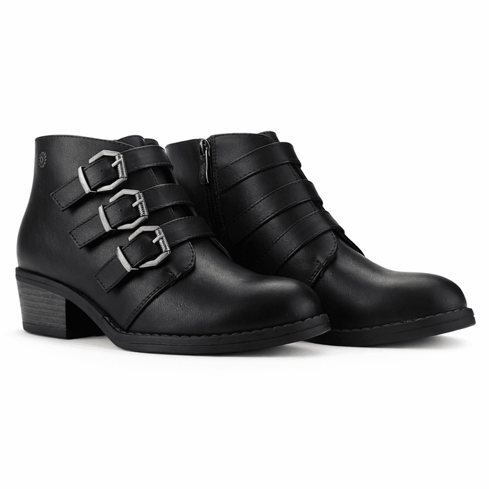 Botin Negro Mujer Casual Chalada Faca Botines Taco Chalada