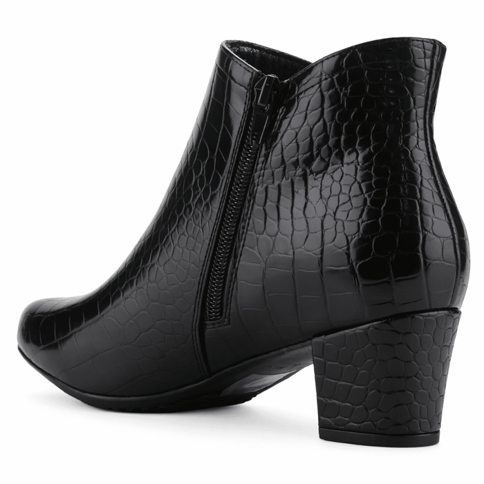 Botin Negro Mujer Casual Chalada Flexib Botines Taco Chalada