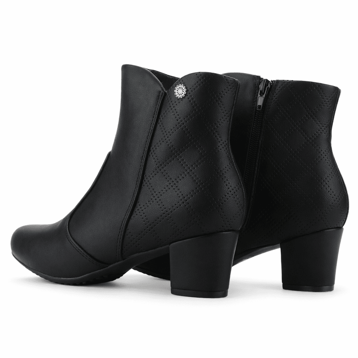 Botin Negro Mujer Casual Chalada Flexib Botines Taco Chalada