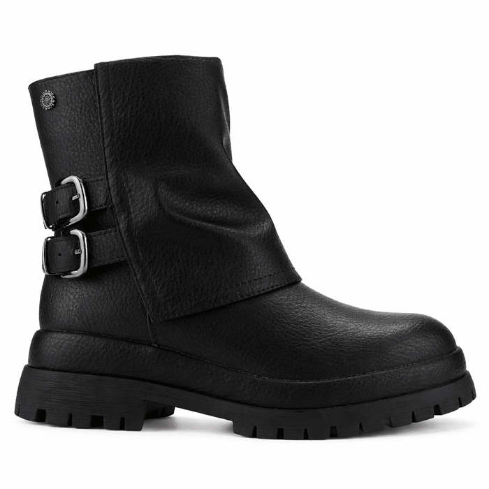 Botin Negro Mujer Casual Chalada Krep Botines Taco Chalada