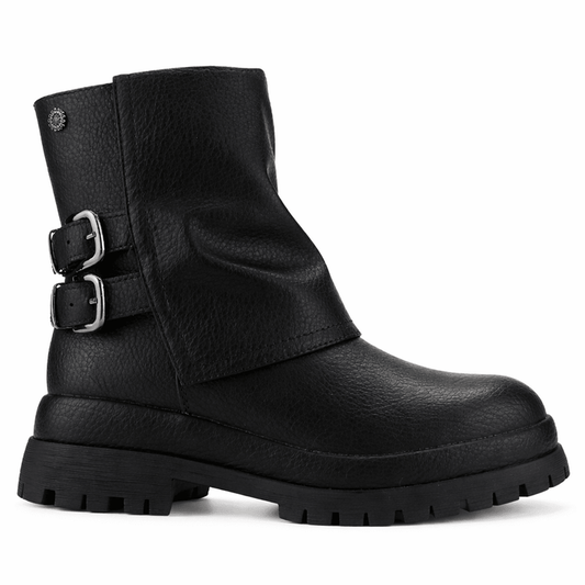 Botin Negro Mujer Casual Chalada Krep Botines Taco Chalada