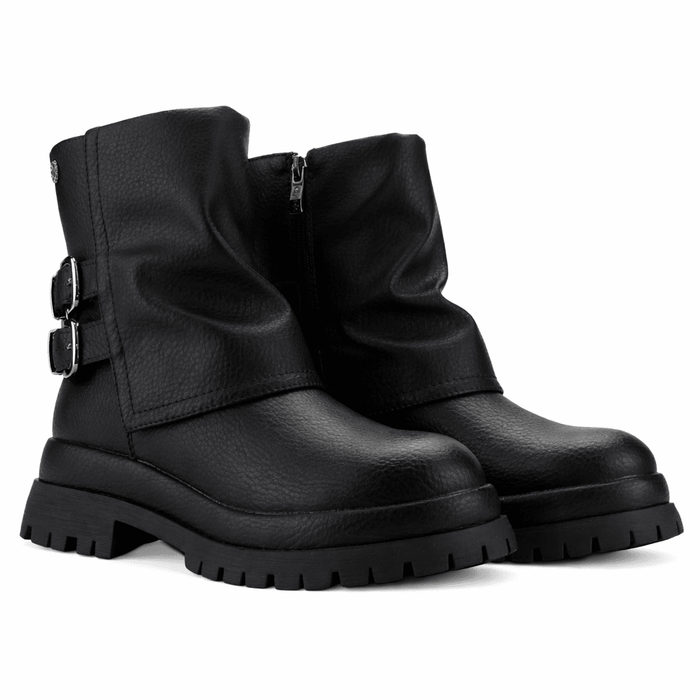Botin Negro Mujer Casual Chalada Krep Botines Taco Chalada