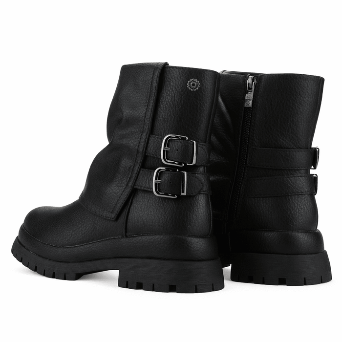 Botin Negro Mujer Casual Chalada Krep Botines Taco Chalada