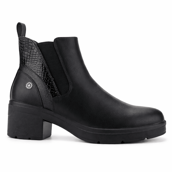 Botin Negro Mujer Casual Chalada Madena Botines Taco Chalada