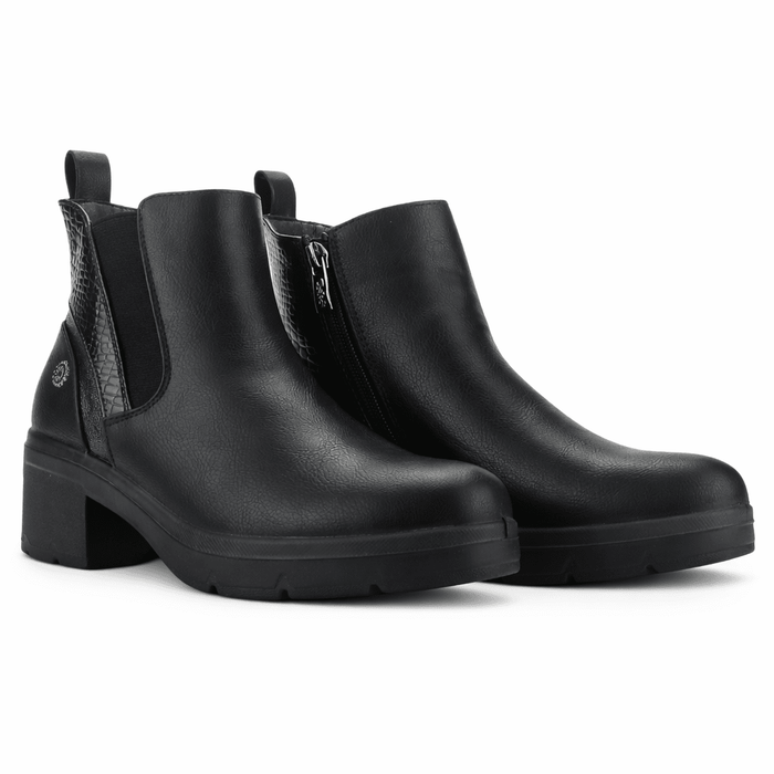 Botin Negro Mujer Casual Chalada Madena Botines Taco Chalada