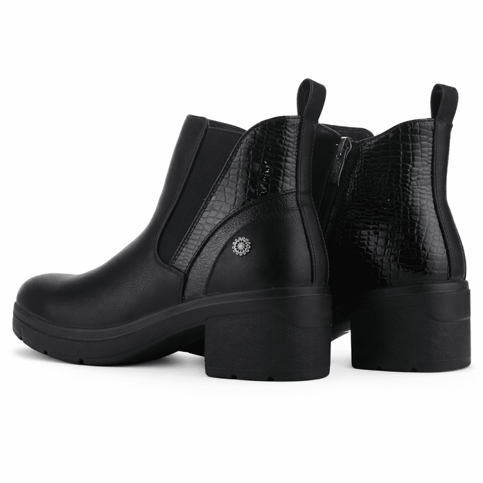 Botin Negro Mujer Casual Chalada Madena Botines Taco Chalada