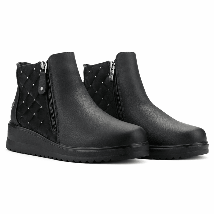 Botin Negro Mujer Casual Chalada Rayo Botines Taco Chalada