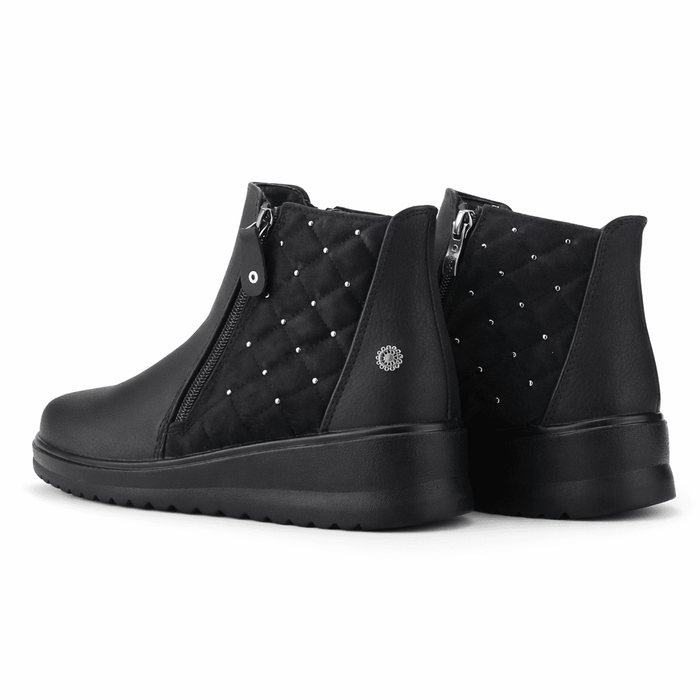 Botin Negro Mujer Casual Chalada Rayo Botines Taco Chalada
