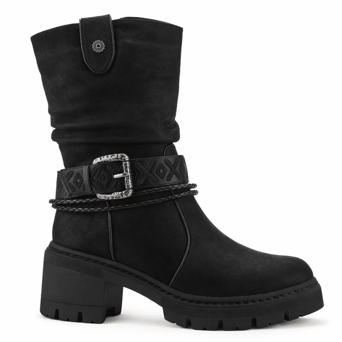 Botin Negro Mujer Casual Chalada Terra Botines Taco Chalada