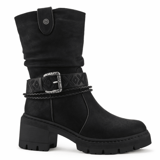 Botin Negro Mujer Casual Chalada Terra Botines Taco Chalada