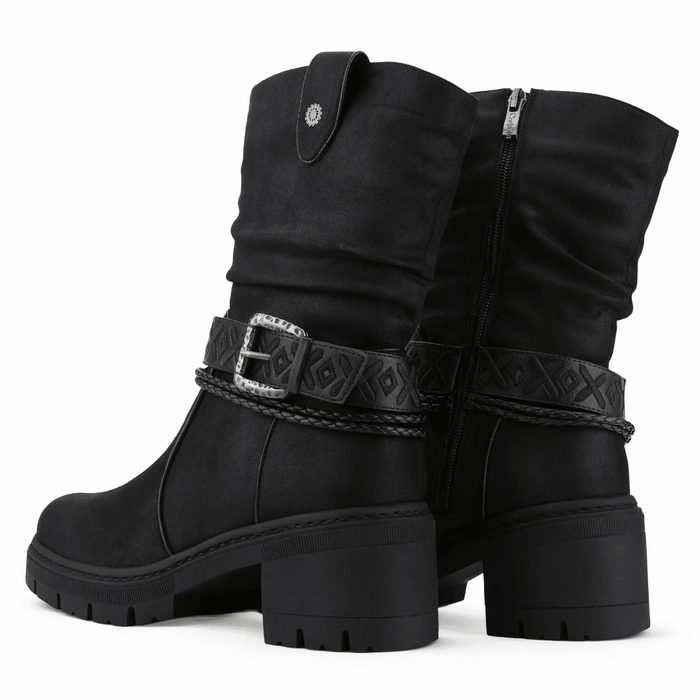 Botin Negro Mujer Casual Chalada Terra Botines Taco Chalada