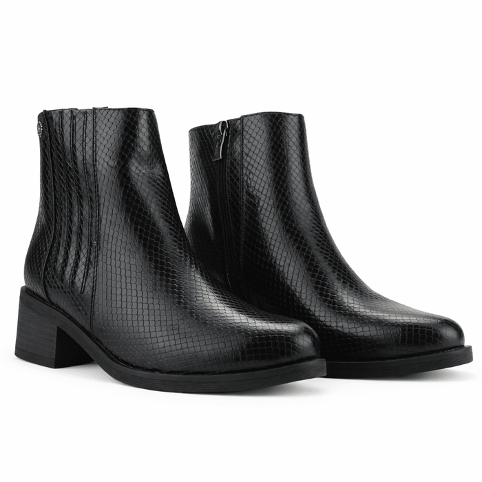 Botin Negro Mujer Casual Chalada Trafa Botines Taco Chalada