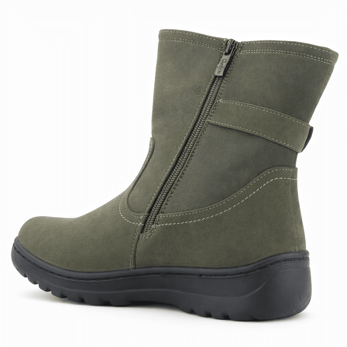 Botin Oliva Mujer Casual Chalada Qual Botines Taco Chalada