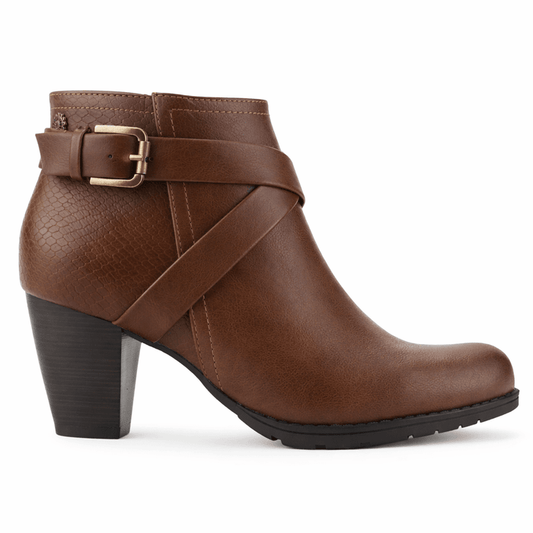 Botin Tostado Mujer Casual Chalada Ceta Botines Taco Chalada