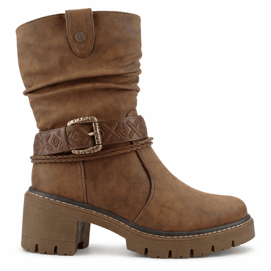 Botin Tostado Mujer Casual Chalada Terra Botines Taco Chalada