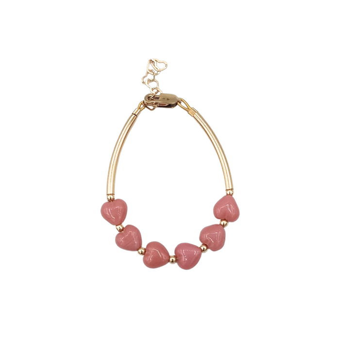 bracelet hearts banglet - pink