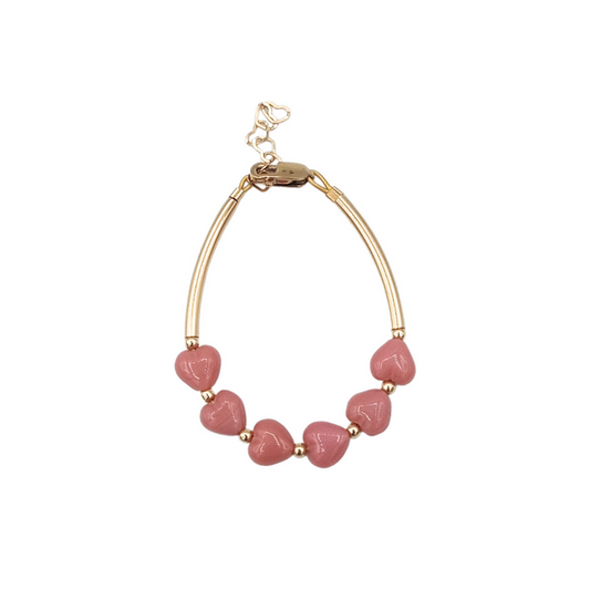bracelet hearts banglet - pink