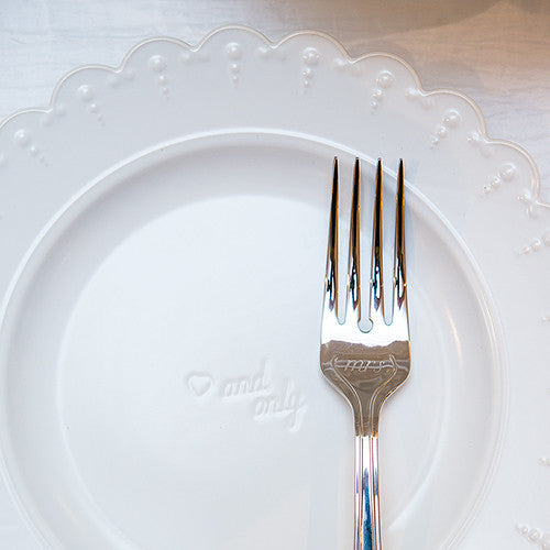 Bride and Groom Wedding Cake Plate and Silverware Ceremony Set
