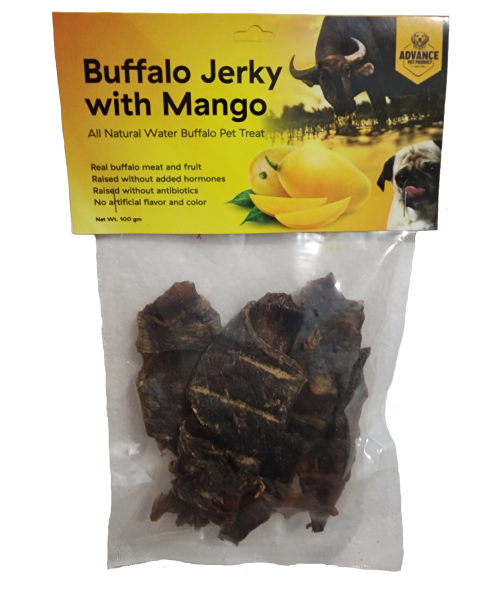 Buffalo Flavored Dog Jerky – Pumpkin, Mango, and Apple | Natural, Grain-Free, Soft, and Chewy Treats | Healthy Exotic Fruit Dog Snacks