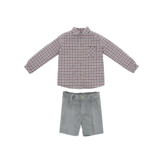 Burdeos Funghi Checkered Boy 2-pc Shirt set