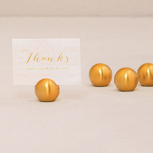 Classic Brushed Gold Round Stationery Place Card Holder (Pack of 8)