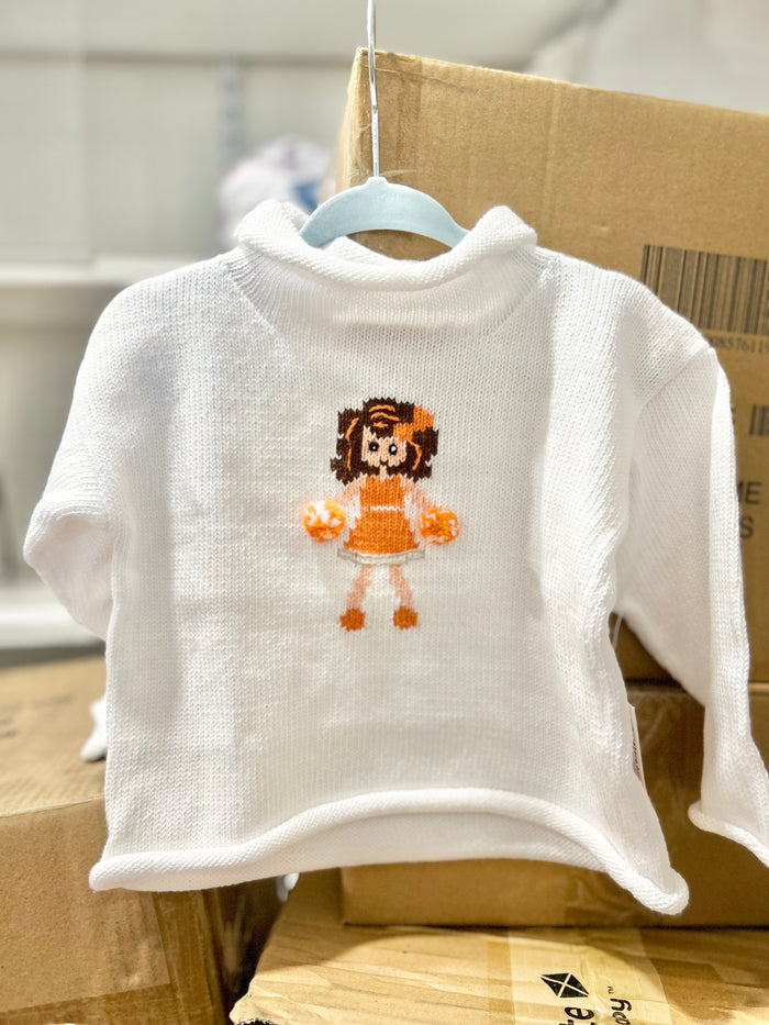 Claver- Roll Neck Sweater - Orange Cheerleader