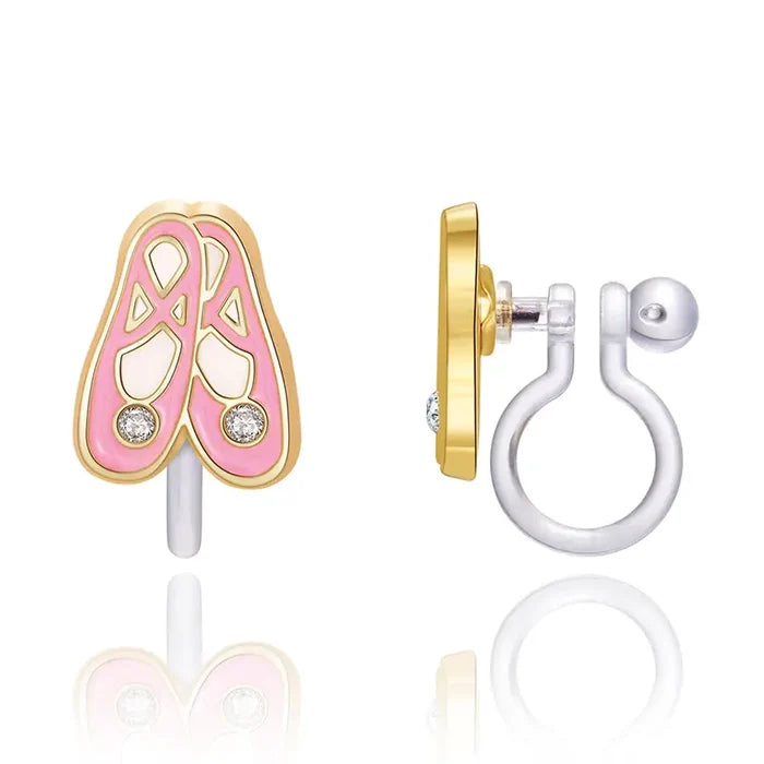 Clip On Earrings - Ballet Slippers