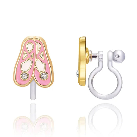 Clip On Earrings - Ballet Slippers