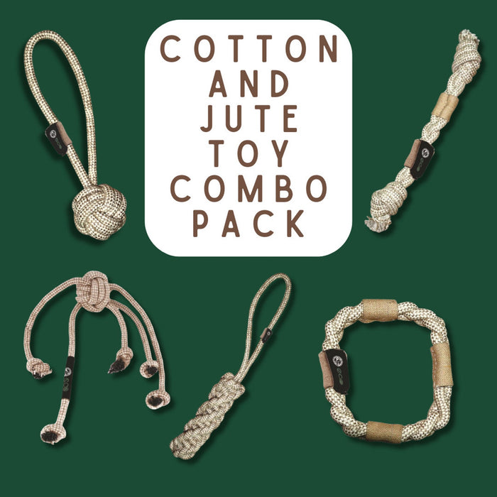 Cotton Jute Tug Rope Dog Toy – Durable Pull & Throw Chew Toy – Eco-Friendly Pet Toy for Interactive Play & Training