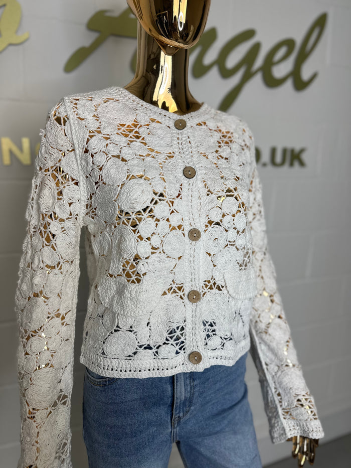 Crochet Button Up Cardigan (2 Colours)